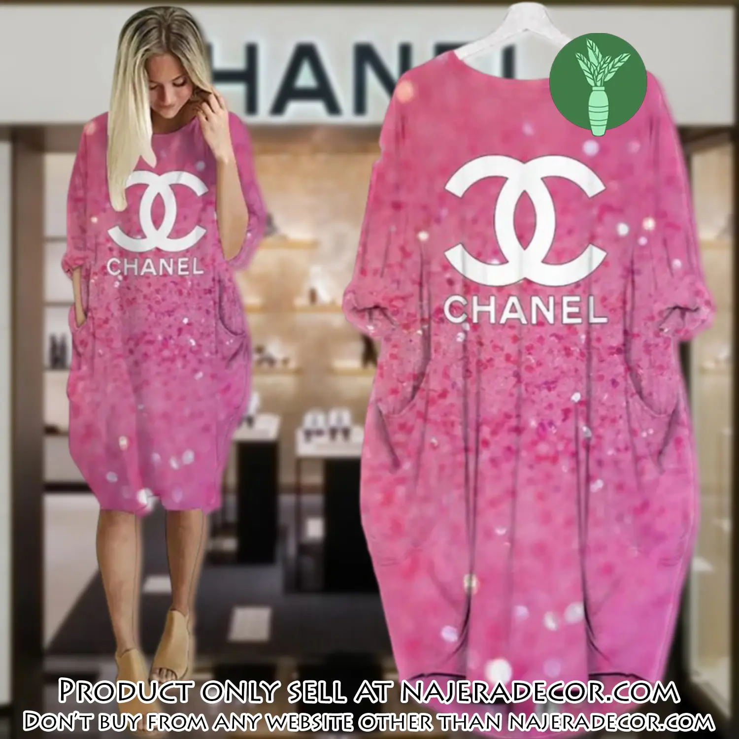 Chanel bling batwing pocket dress luxury brand for women pd076 njr3027341